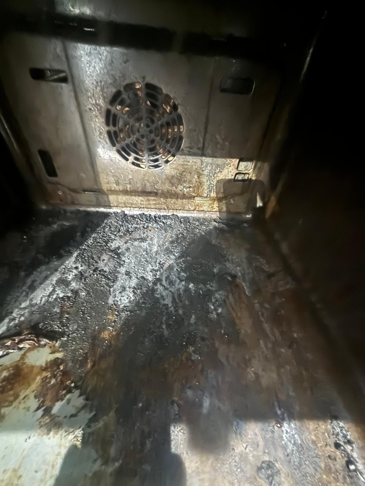 Dirty oven before cleaning